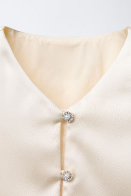 SATIN WAISTCOAT WITH RHINESTONE BUTTONS - Zara фото 3