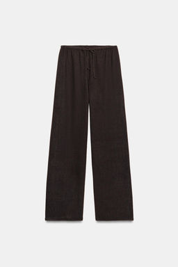 PANTAL?N R?STICO WIDE LEG / Marr?n oscuro - Zara фото 5