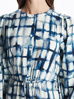 Bisiklet Yaka Desenli Elbise