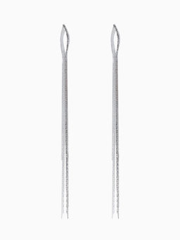 Серьги висячие «Голливуд» блеск нитей, цвет серебро, 14.5 см