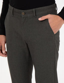 Haki Slim Fit Keten Kar___ml_ Chino Pantolon - Pierre cardin фото 6