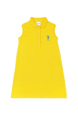 Желтое вязаное платье для девочки - U.s. polo assn фото 10