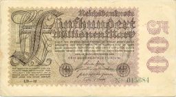 Банкнота 5000000 марок 1923 года Германия