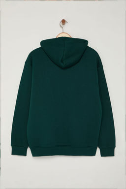 TRENDYOL MAN Zumrut Yesili Oversize/Genis Kesim Harf Patch ve Nak?s Detayl? Kapusonlu Sweatshirt TMNAW25SW00144 - Trendyolmilla фото 7