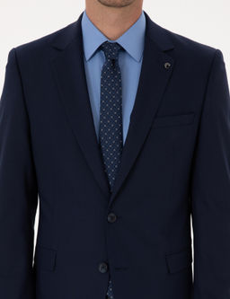 Lacivert Slim Fit Tak_m Elbise - Cacharel фото 7