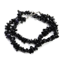 Бусы из камня Черный агат символ удачи и благополучия 45см