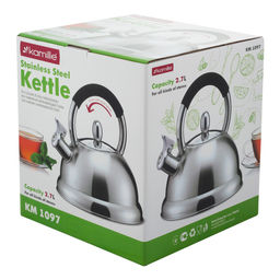 Чайник 2,7л из нержавеющей стали со свистком и ручкой soft touch (1097) /KAMILLE/  фото 13