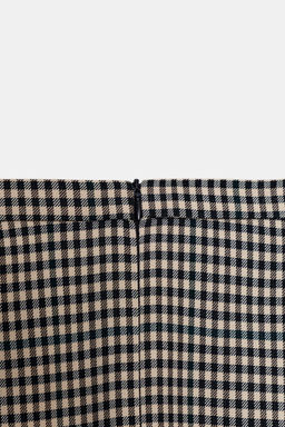 ZW COLLECTION CONTRAST CHECK SKIRT - Zara фото 7