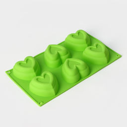 Форма для выпечки Доляна «Сердце в сердце», силикон, 17.5×30 см, 6 ячеек (8×8 см), розовая