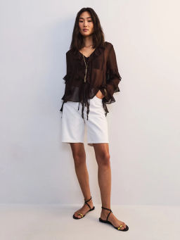 Джинсовые шорты прямые ZR2605092324-1 / Zarina  фото 2