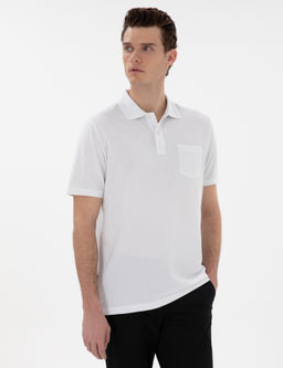 Beyaz Regular Fit K_vr_lmaz Polo Yaka Basic Ti__rt