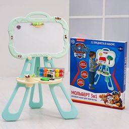 Мольберт 3 в 1 Доска для рисования Paw Patrol, пиши мелом, рисуй фломастером, клей магниты
