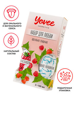Набор гелей-смазок Yovee для любви (721001+721051), вкусовой (малина) + увл (гиалурон), 2х100мл