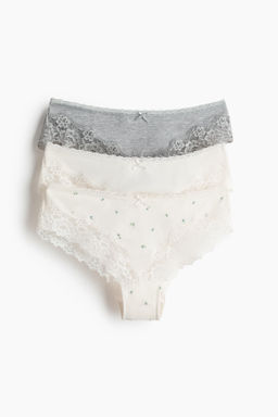 Pack de 3 bragas hipster de encaje y algod?n - H&m фото 3
