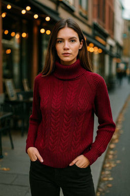 K13277 Джемпер (вязаный трикотаж) БУРГУНДИ