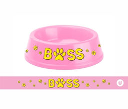 Цена за 3 шт. Миска пластиковая "МОЙ БРО - БОСС!, цвет розовый, 21*6,5см (логотип на миске) 700мл