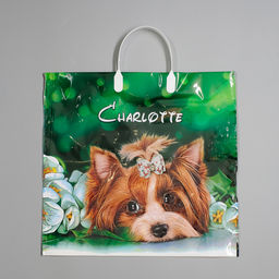 Цена за 10 шт. Пакет «Шарлотта», полиэтиленовый с пластиковой ручкой, 38×35 см, 90 мкм