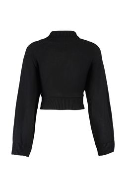 Siyah Super Crop Basic Triko Kazak TWOAW21KZ0163
