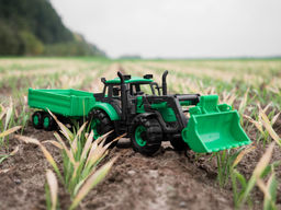 Трактор Прогресс с бортовым прицепом и ковшом инерционный (зелёный) (в коробке) - Полесье фото 18