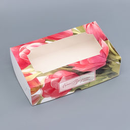 Цена за 5 шт. Коробка подарочная складная с окном, упаковка, Самой прекрасной, 25?15?7 см