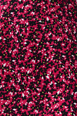 Pembe Y?rtmac Detayl? Viskon Kumasl? Cicek Desenli Midi Dokuma Etek TWOSS20ET0230