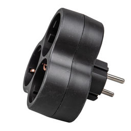 S-GES3-16F BLACK Разветвитель сетевой, с/з. 3 гнезда. 16А, 3500Вт. Черный. ТМ Uniel