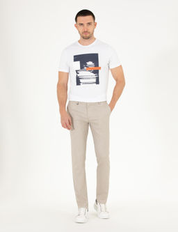 Bej Slim Fit Kuma_ Pantolon