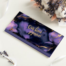 Конверт для денег "От всей души (фиолетовый)"