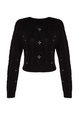 Siyah Cift Tarafl? Kullan?labilen Triko Kazak-H?rka TWOAW24KZ00144