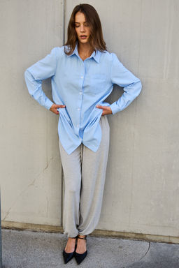 Рубашка оверсайз в полоску хлопковая