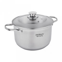 "Zeidan" "Oslo" Кастрюля из нержавеющей стали 3,0л, д18см, 5-и степовое капсулированное дно, стеклянная крышка с матовой тонировкой, внутренняя - зеркальная полировка, снаружи - матовая полировка, подарочная упаковка (Китай) Подходит для всех видов п