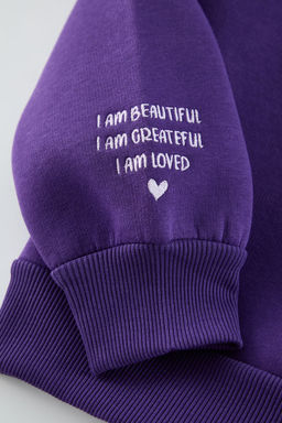 Mor Nak?sl? Regular/Normal Kal?p Kal?n Ici Polarl? Orme Sweatshirt TWOAW25SW00176
