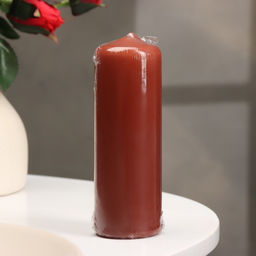 Цена за 2 шт. Свеча - цилиндр, 4×12 см, 15 ч, каштан