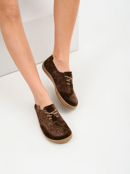 Босоногие туфли 188.natabr.Коричневый джангл+коричневая замша