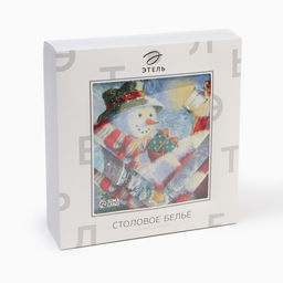 Набор новогодний «Этель. Рождественский вечер»: скатерть 150×180 см, с ВГМО, салфетка 40×40 см - 8 штук