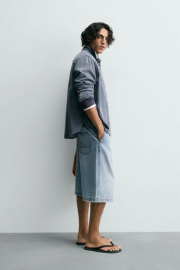 LIMITED EDITION RELAXED FIT DENIM BERMUDA SHORTS - Zara фото 4