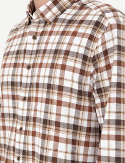 Kahverengi Regular Fit Kareli Uzun Kollu G_mlek - Pierre cardin фото 7
