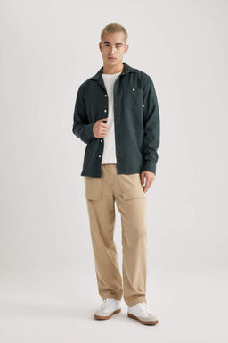 Брюки из габардина свободного кроя в деревенском стиле - Defacto фото 2