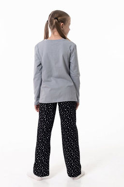 Пижама футболка с длинным рукавом и брюки М225116Псч серый/черный - Елена фото 9