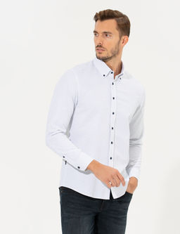 Lacivert Slim Fit Uzun Kollu G_mlek
