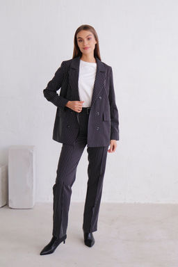 11782 Брюки со стрелками чёрные в полоску - Martichelli фото 19