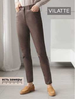 Брюки слим из эластичного хлопка с покрытием под кожу