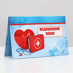 Папка для медицинского полиса Сердце, 17,5 х 11,3 см