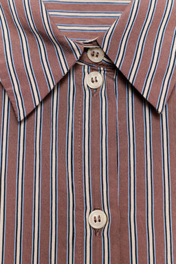 OVERSIZE STRIPED POPLIN SHIRT