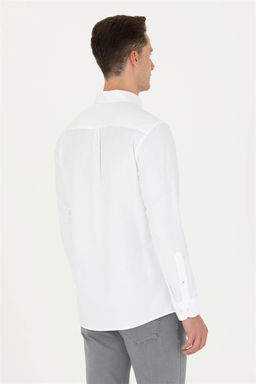 Мужская белая базовая рубашка с длинным рукавом Неожиданная скидка в корзине - U.s. polo assn фото 5