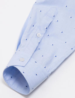 Синяя зауженная рубашка с длинным рукавом - Cacharel фото 8