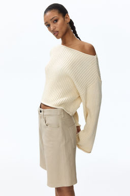 Jersey de punto acanalado con escote barco - H&m фото 3