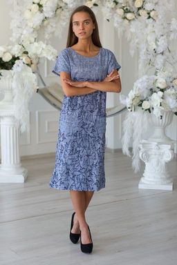 Туника женская из кулирки Льняная палитра-2 синий