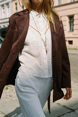 BELTED FAUX SUEDE JACKET - Zara фото 2
