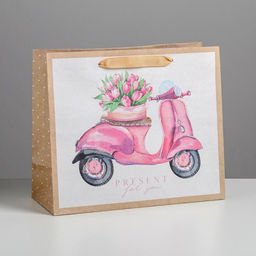 Пакет крафтовый горизонтальный Present for you, ML 27 х 23 х 11,5 см